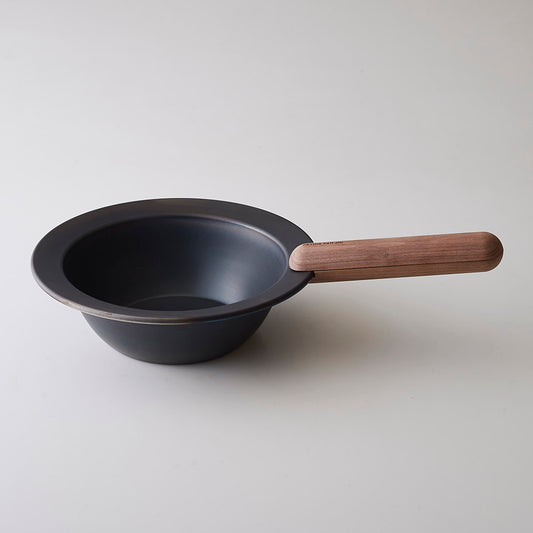 Medium Size Deep Frying Pan & Walnut Handle Set