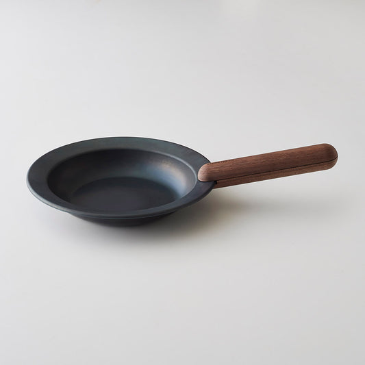 Medium Size  Frying Pan & Walnut Handle Set