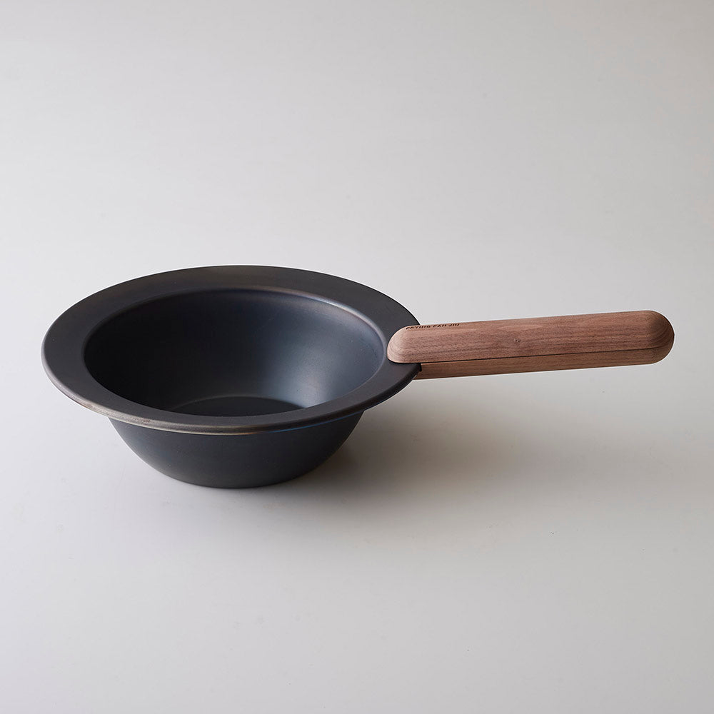 Medium Size Deep  Frying Pan & Walnut Handle Set