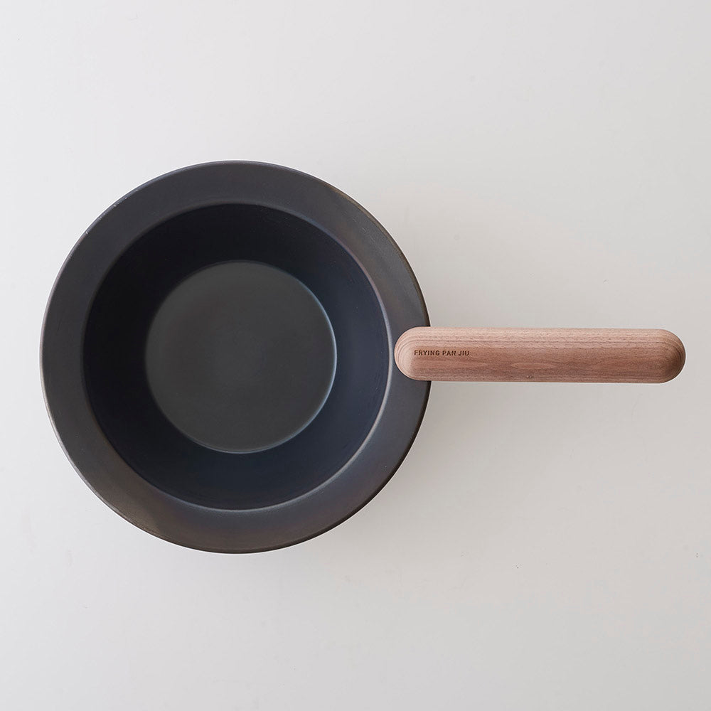 Medium Size Deep  Frying Pan & Walnut Handle Set