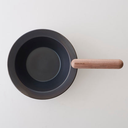 Medium Size Deep  Frying Pan & Walnut Handle Set